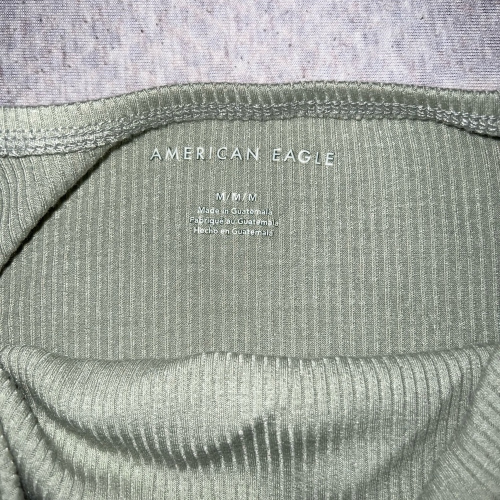 Women green size medium ribbed strapless shirt